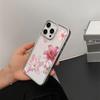 iPhone 17 Pink Case, Soft with Silver Frame, 15 Floral Design, Fits 16 Pro Max and 14 Pro.