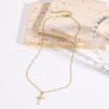 Collier pour Femmes Collier Croix Chaîne Délicate pour Clavicule Femmes Simple Avancé Léger Luxe Cuivre Zircone Collier Croix Collier Élégant