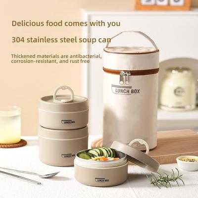 Portable Insulated Food Lunch Container Set with Thermal Lunch Box  Lunch Container 304 Stainless Steel Insulated Lunch Containe
