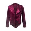 Women's Long Sleeved Lapel Solid Color Gold Velvet Loose Jacket