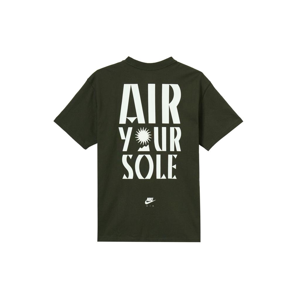 Nike Letter Print Logo Crew Neck Cotton Casual Short Sleeve T-Shirt Men Tops Green DQ1017-355
