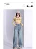 2025 Women's Light Wash Ripped Jeans: High Waist, Loose, Straight Leg, Floor-Length, Thin Summer Casual Pants
