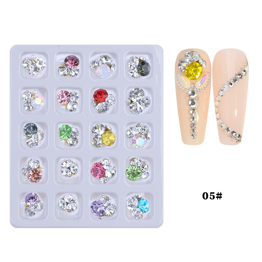 Internet Celebrity Nail Alloy Nail Jewelry Heart-shaped Crystal Butterfly Iridescent Irregular Rhinestone