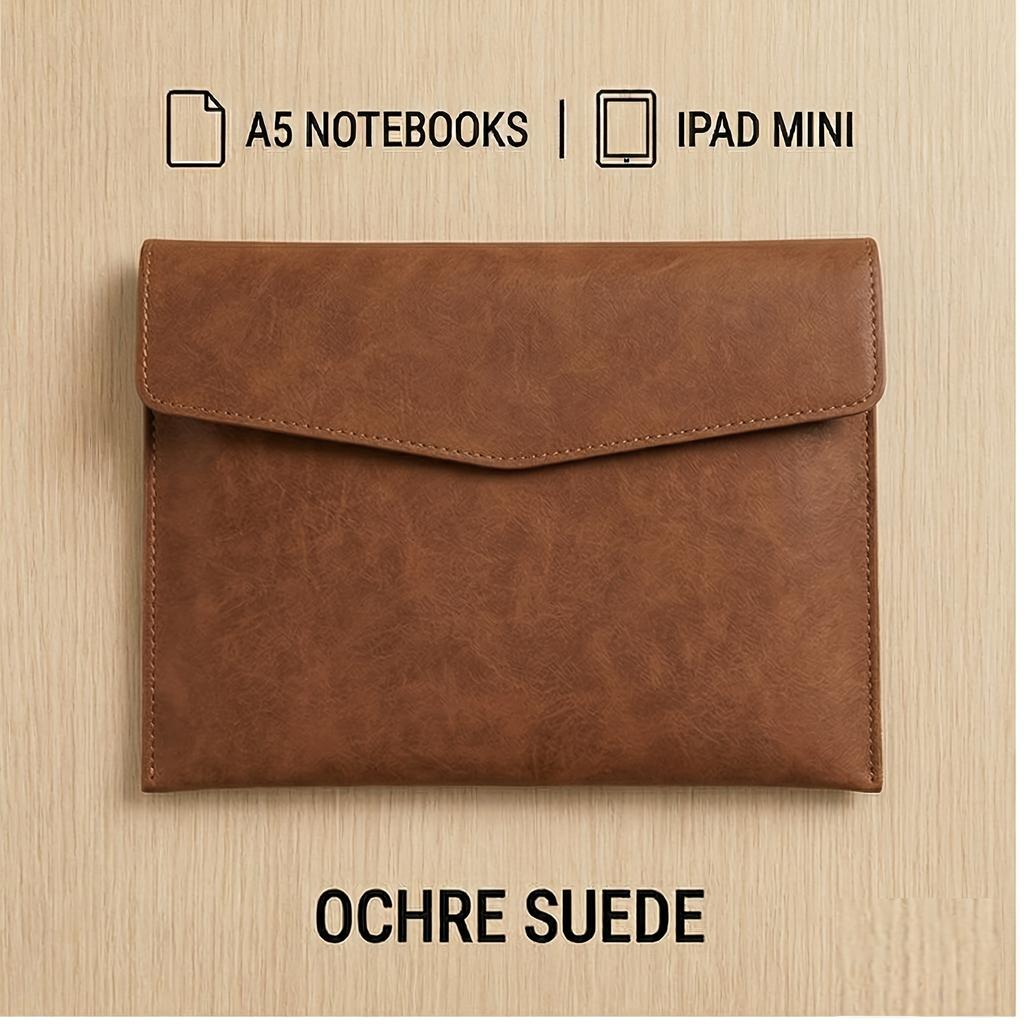 Simple Retro A5 Leather Briefcase Thick Waterproof Design Portable Large Capacity Business Document Storage Bag