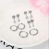 5 Pairs Earrings for Women Cartilage Earring Stacks Small Stainless Steel Earring Flat Back CZ Studs Sets for Multiple Piercing