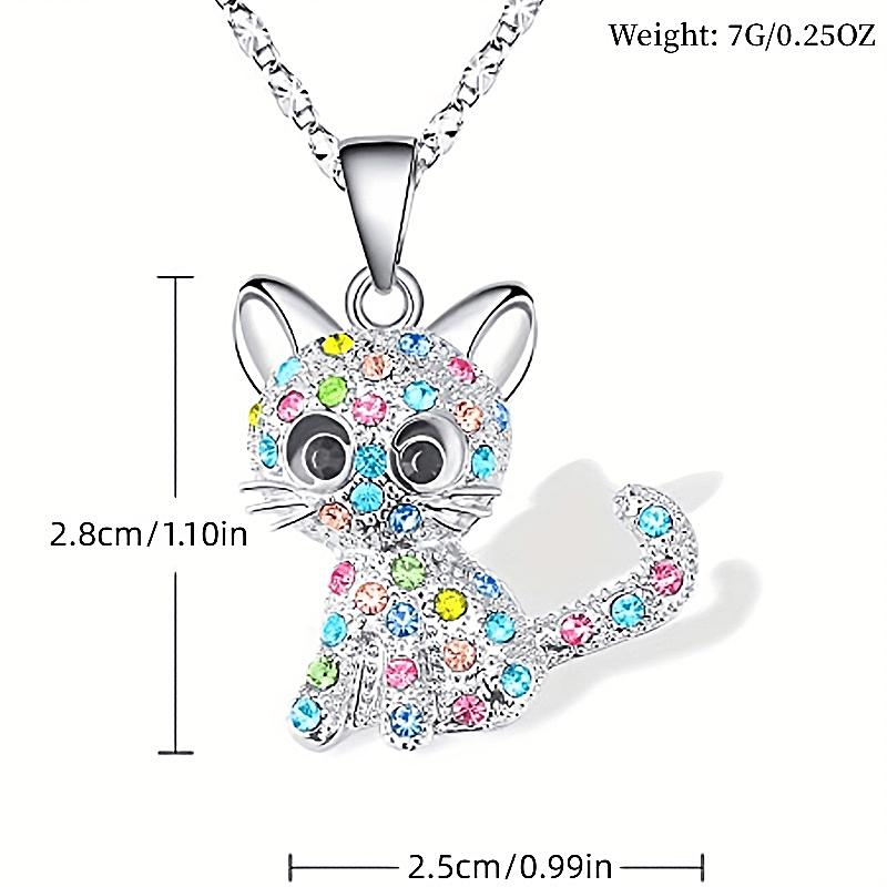 Cat Gifts for Girls Cat Necklace and Cat Earrings Set Little Girls Jewelry for Cat Lover Daughter Granddaughter, for Teenager