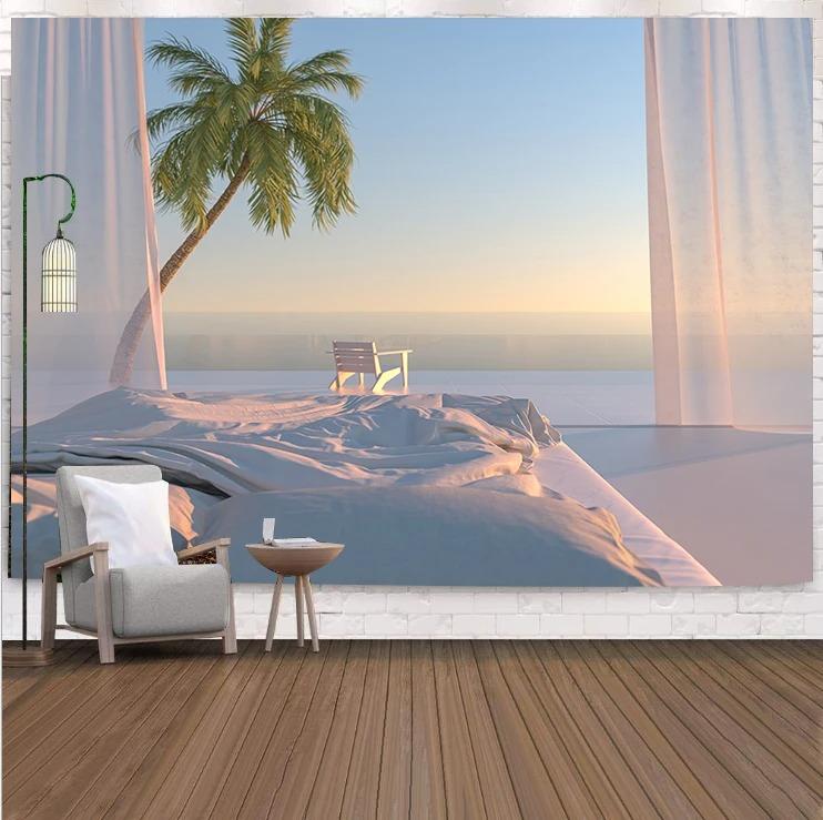 Living Room Balcony Potted Plant Pattern Hanging Cloth Home Wall Decoration Tapestry Bedroom Living Room Tapestry