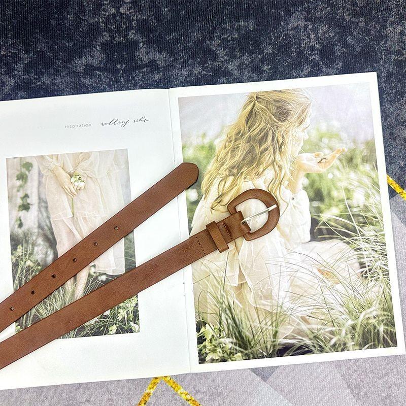 

Pu Summer Versatile Leather Womens Belt Featuring D Buckle For Denim And Skirt Pairing