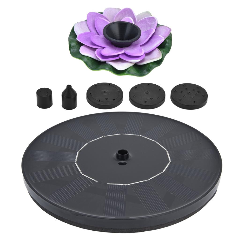 Lotus Solar Fountain Water Pump Floating Mini Solar Powered Water Fountain for Birdbaths Garden