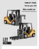 1:64 Bluetooth Mini Alloy Forklift RC Car Model Ornament Desktop Toy
