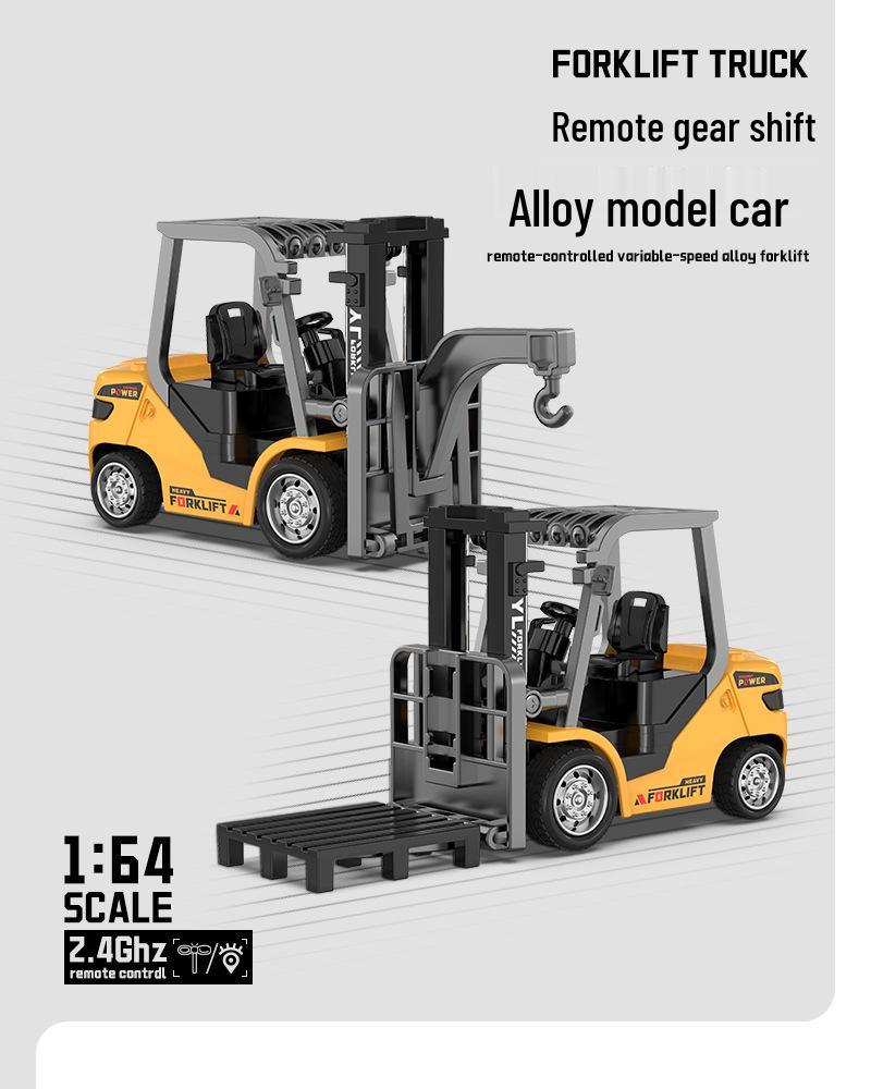 1:64 Bluetooth Mini Alloy Forklift RC Car Model Ornament Desktop Toy