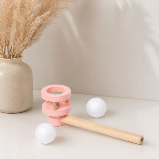 huaqianguhh Kids Floating Ball Blow Toy, Suspension Blowing Wooden Pipe for Lung Capacity Training, Educational Toy Boys Girls