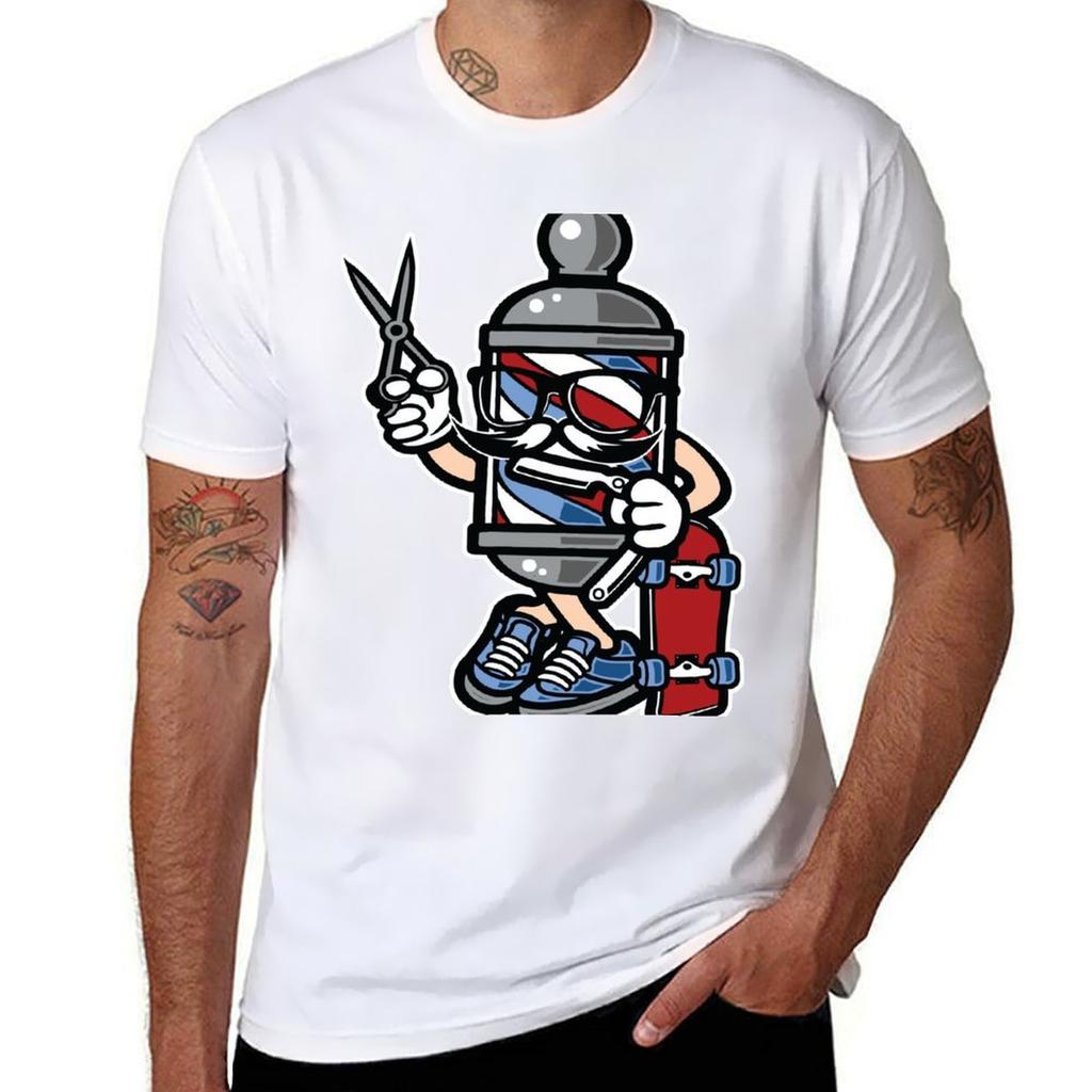 Barber Skater Style Tshirt Casual Streetwear Short Sleeve Tee