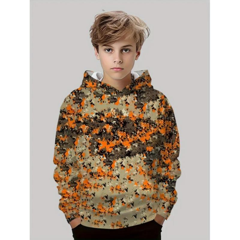 Camouflage Hunting Hoodies Forest Print Boy Clothes Outdoor Sports Long Sleeve Trip Tactical Training Esweatshirt Kids Clothing
