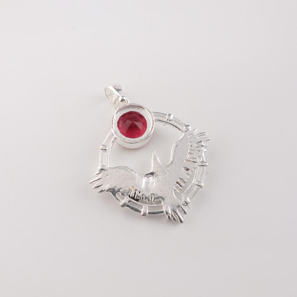 Pink Rubellite Gemstone 925 Sterling Silver Jewelry Pendant 1.43" For Women Gift CP-38-12