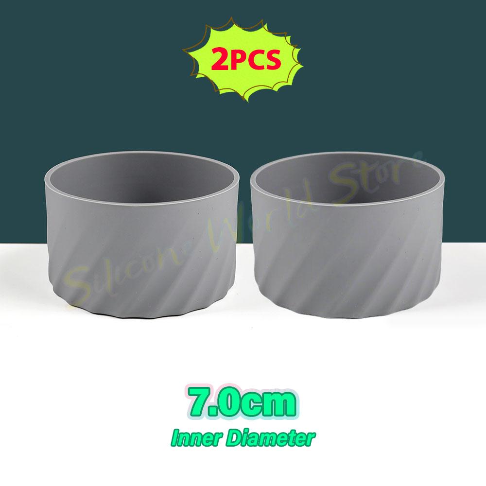 SW 2PCS 7.0CM Water Cup Silicone Boots Thermos Protective Cover Silica Gel Bottom Sleeve Anti-Slip Scratch-resistant for Stanley