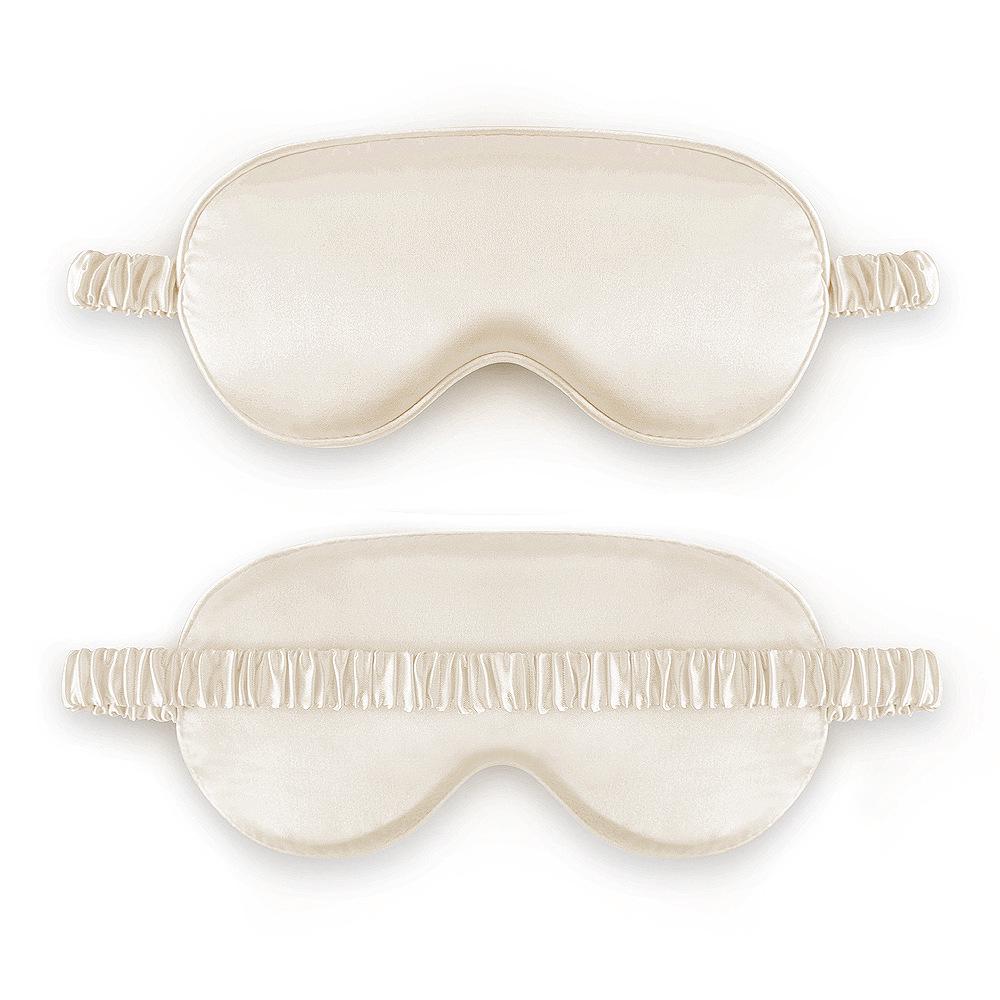 Double-Sided Imitation Silk Sleep Eye Mask with Printed Logo & Elastic Band - Breathable & Light-Blocking