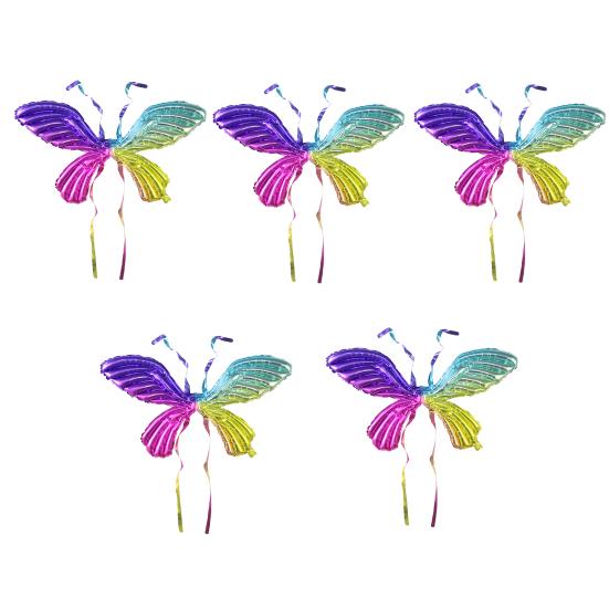 5Pcs Wings Balloons Creative No Leaks Exquisite Anti-deform Lightweight Decorative Aluminum Film Kids Butterfly Wings Balloons Party Supplies