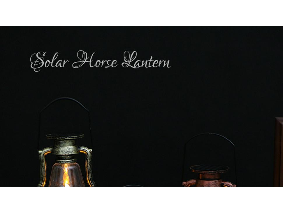 Vintage Solar LED Horse Lantern: Outdoor & Garden Decorative Flame Candle Light