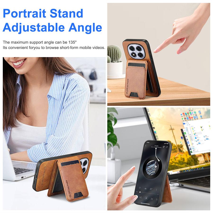 Portafoglio Porta Carte Custodia per Redmi Note 14 Pro Plus 14 4G 5G Cover Magnetica Pelle Mag-safe Stand Guscio Morbido Antiurto Fundas