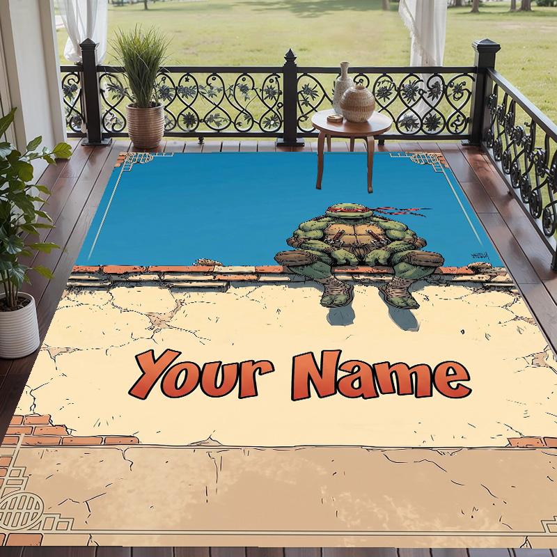 Custom Text Teenage Mutant Ninja Turtles Pattern Floor Rug Soft Indoor Carpet Mat Living Room Bedroom