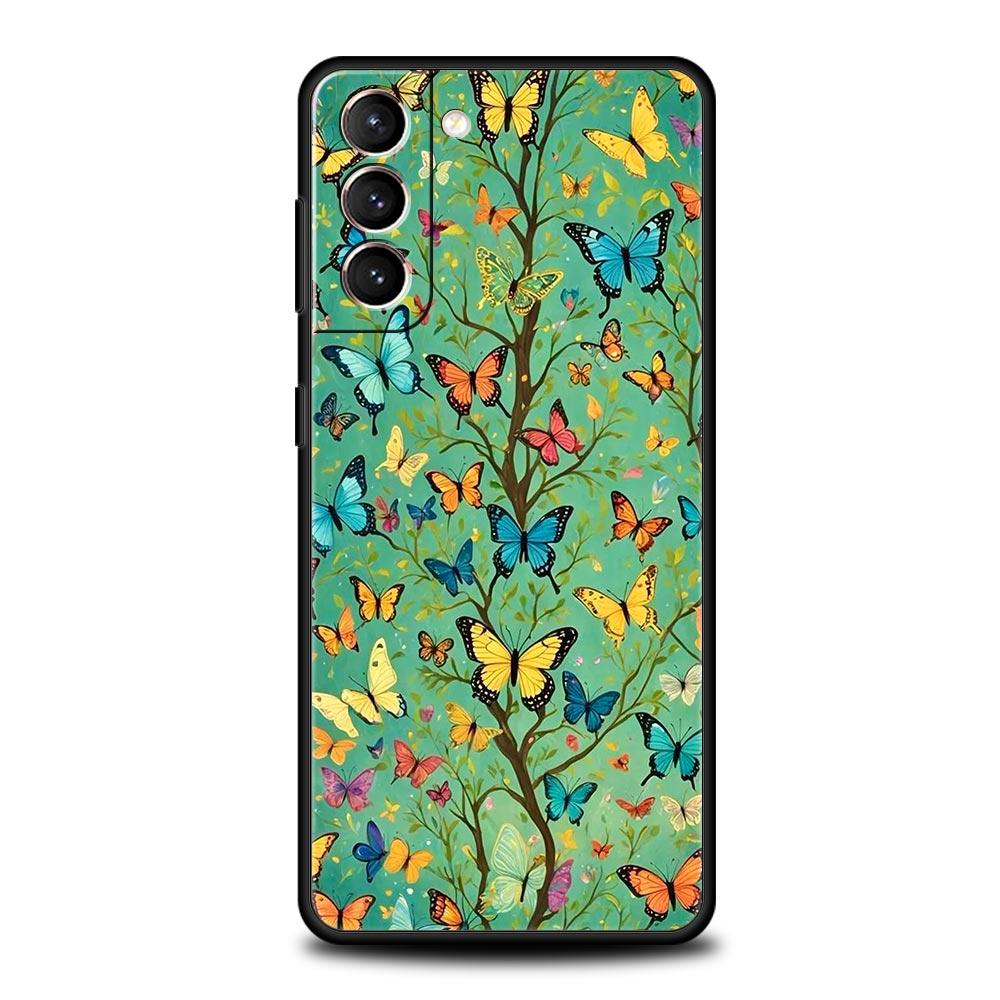 Butterfly Design Phone Case Cover for Samsung Galaxy S26 S25 S24 S23 S22 S20 S21 FE Ultra S25 Edge Plus 5G Soft TPU Shell Fundas