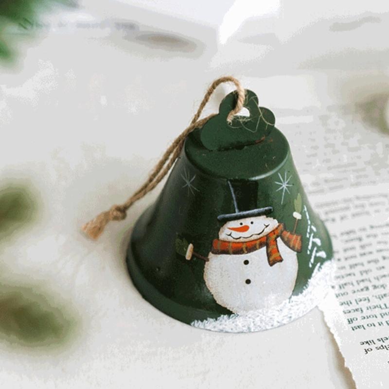 Iron Christmas Santa/Snowman Bells Hanging Pendant Home Festival Window Ornament Holidays Office Embellishment