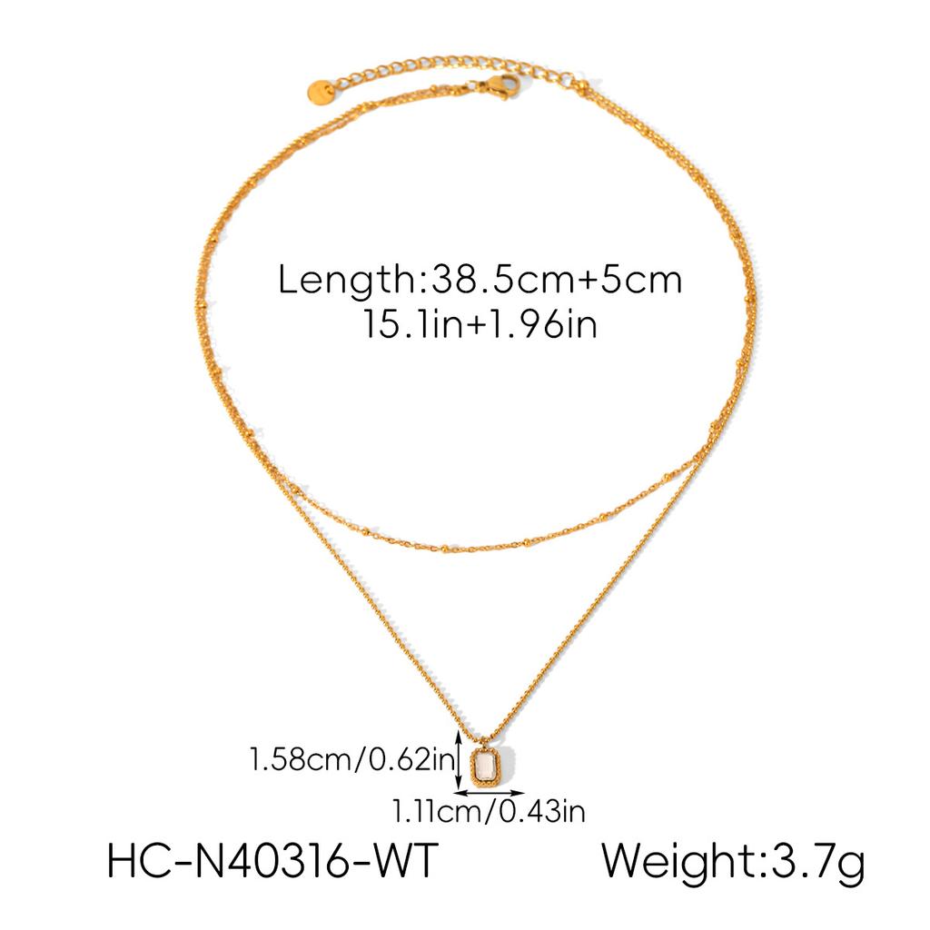 Double-layer stainless steel necklace, light luxury niche accessory, sweater chain for women, titanium steel jewelry