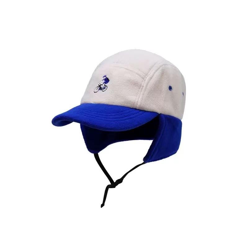 Color Block Baseball Cap with Ear Flaps, Winter Warm Thickened for Unisex Men Women, Ideal for Outdoor Activities Daily Wear
