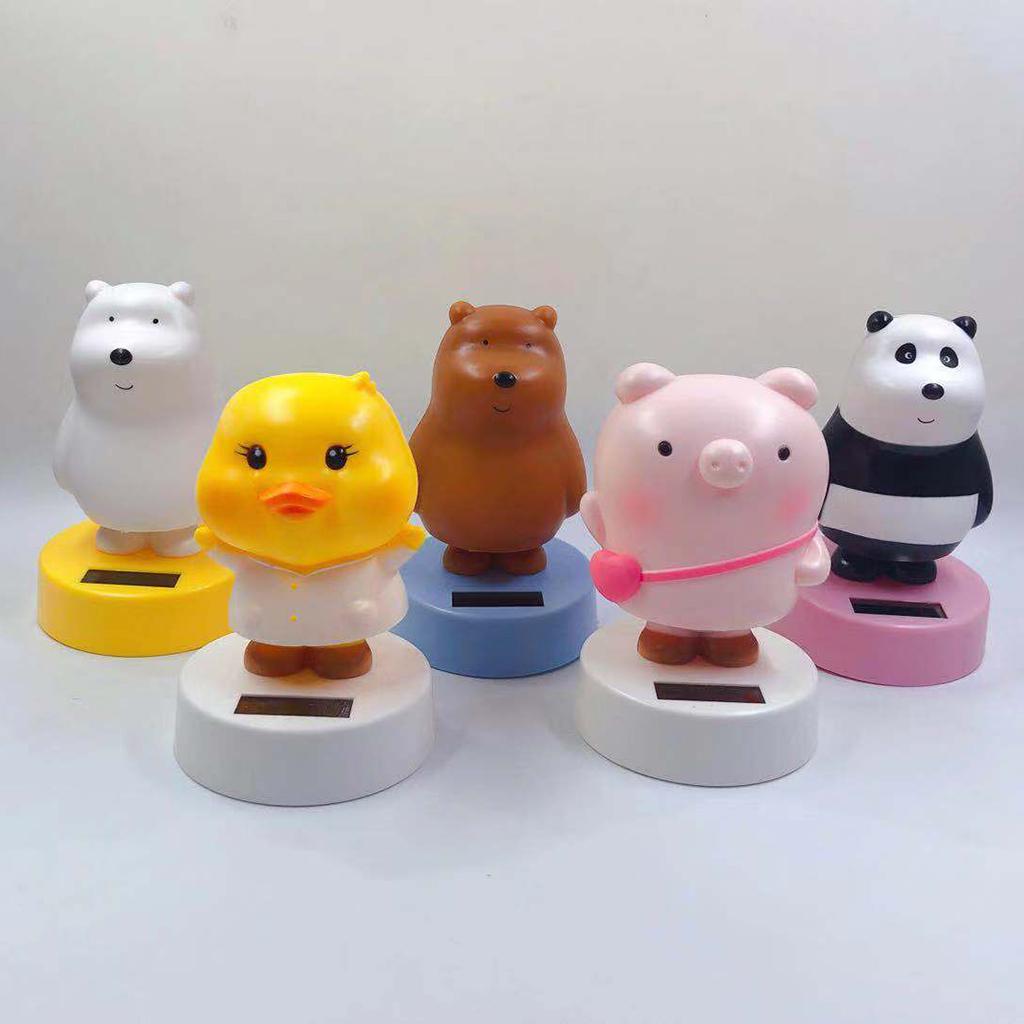 SOLAR POWER DANCING BEAR CAR DASHBOARD TOY TABLE STAND DESK DECOR ORNAMENT