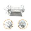 Dish Drying Rack with Cup Holders Space Saving Carbon Steel, Cutlery Holder Drainer for