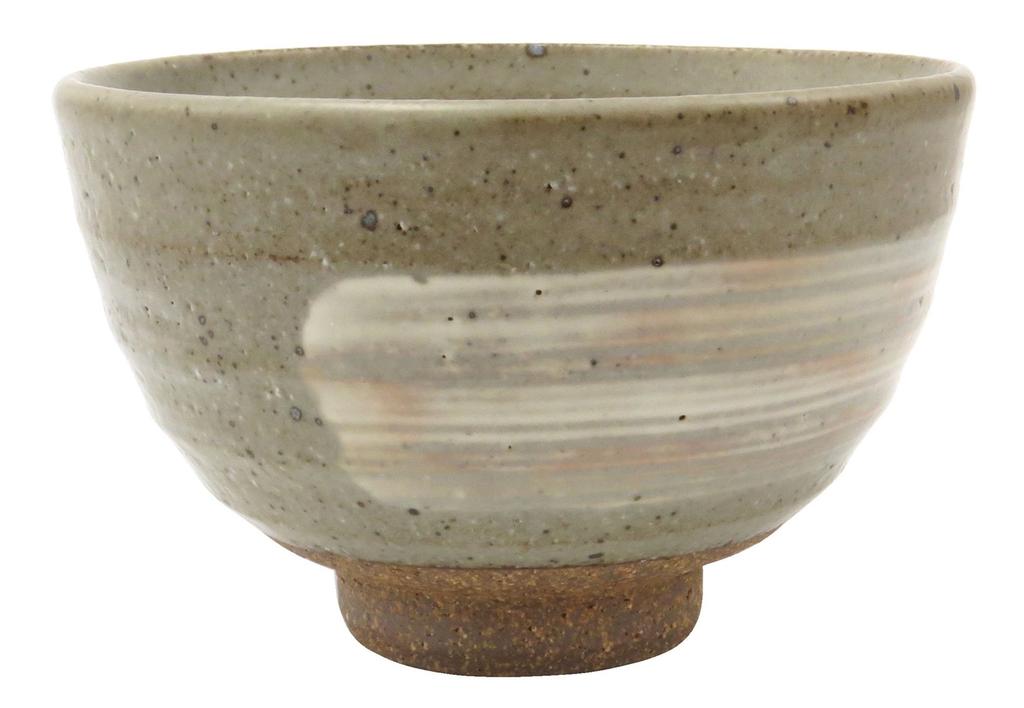 Mino Ware Matcha Bowl, Karatsu White Brush, Made In Japan, 505-44