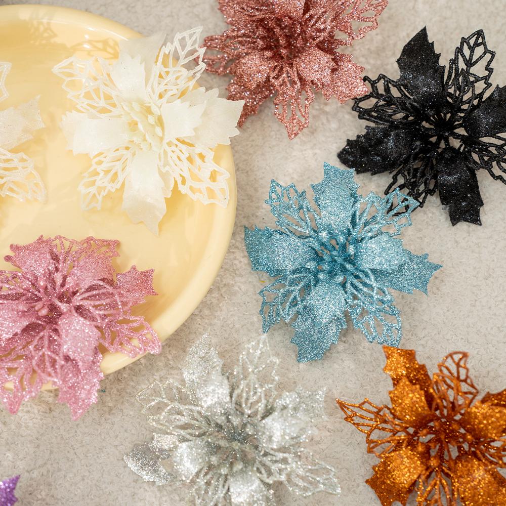 10Pcs Artificial Flowers 11/16CM Fake Flower For Home Decor Party Supplies Christmas Decoration Ornaments Garland Accessories