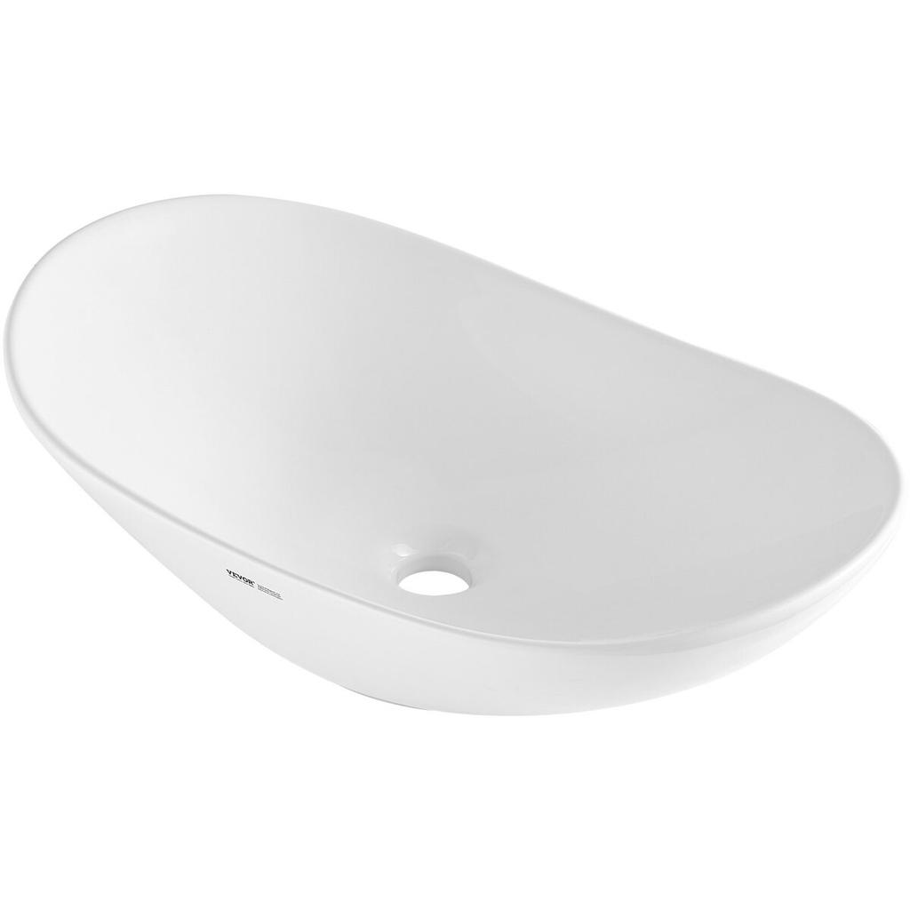 Modern Ceramic Vessel Sink 23.3" x 14.2" Bathroom Vanity Bowl Countertop