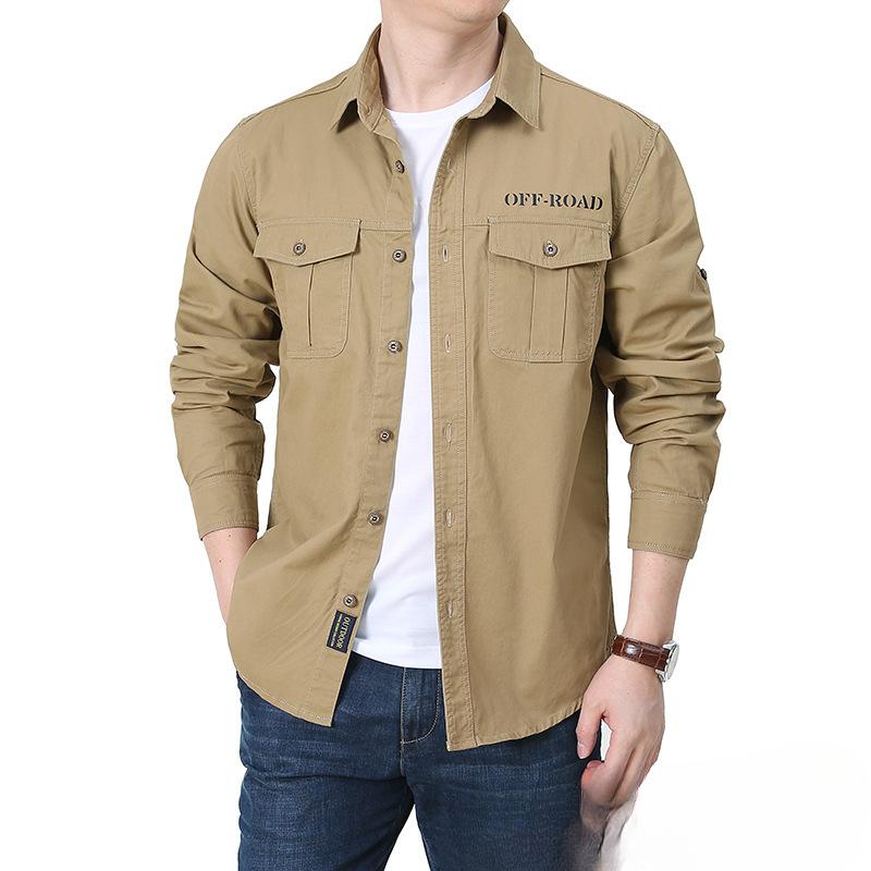 Spring and Autumn Shirt Men's Long Sleeve Casual Loose Men's Business Long Sleeve Shirt Pure Cotton Men's Spring Clothing Top