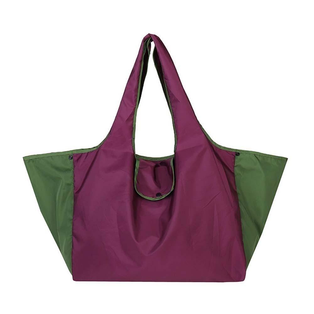 Large Capacity Foldable Shopping Pouch Portable Contrast Color Shoulder Bag  Travel