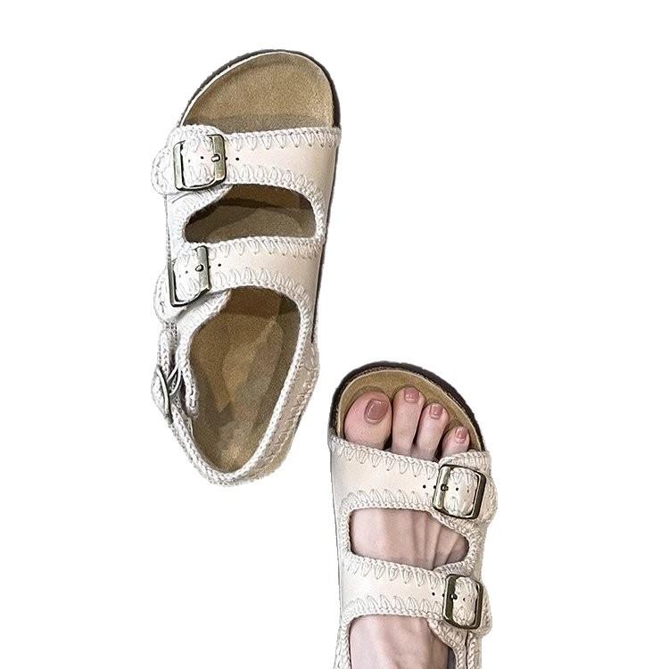 Soft leather version~ thick-soled belt buckle Boken shoes, casual open-toed sandals, and retro one-pedal beach Roman shoes.