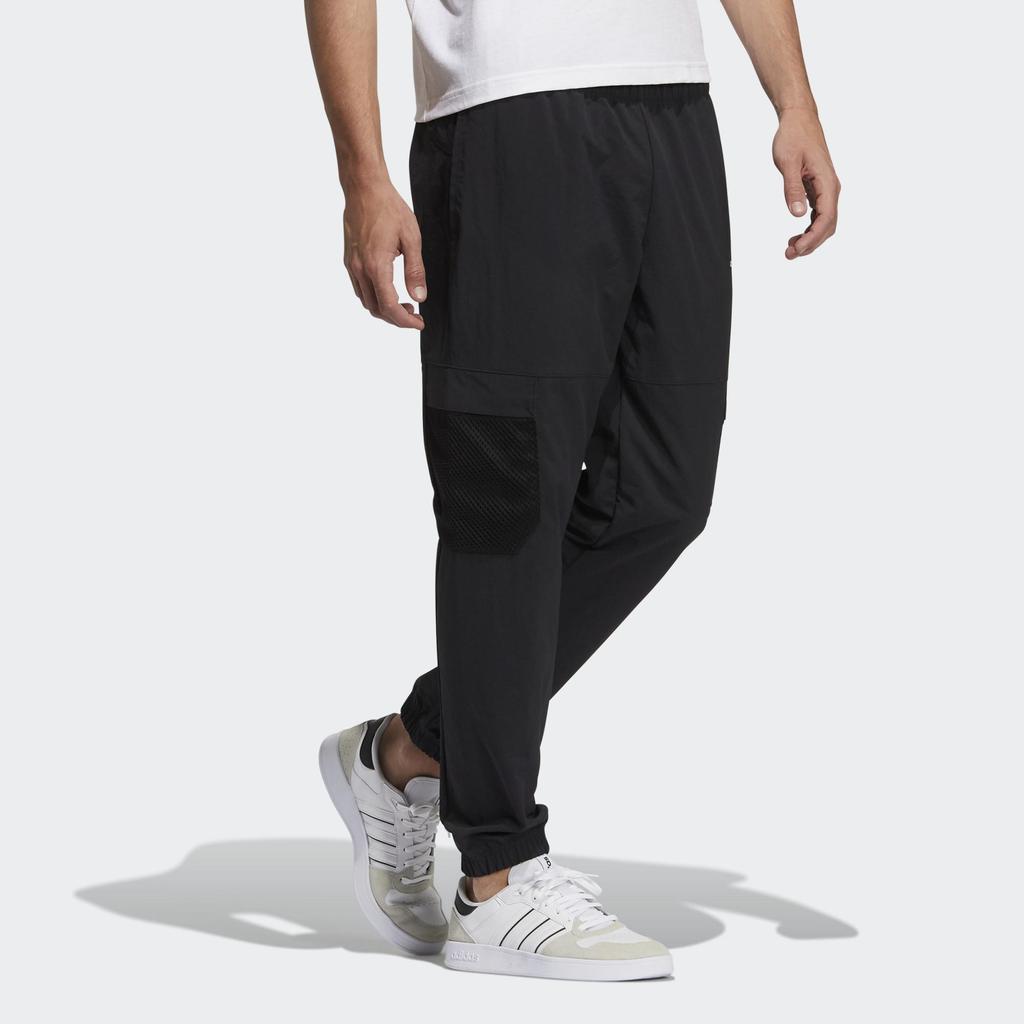 adidas Neo Woven Cargo Joggers With Elastic Waist Men Bottoms Black H55277