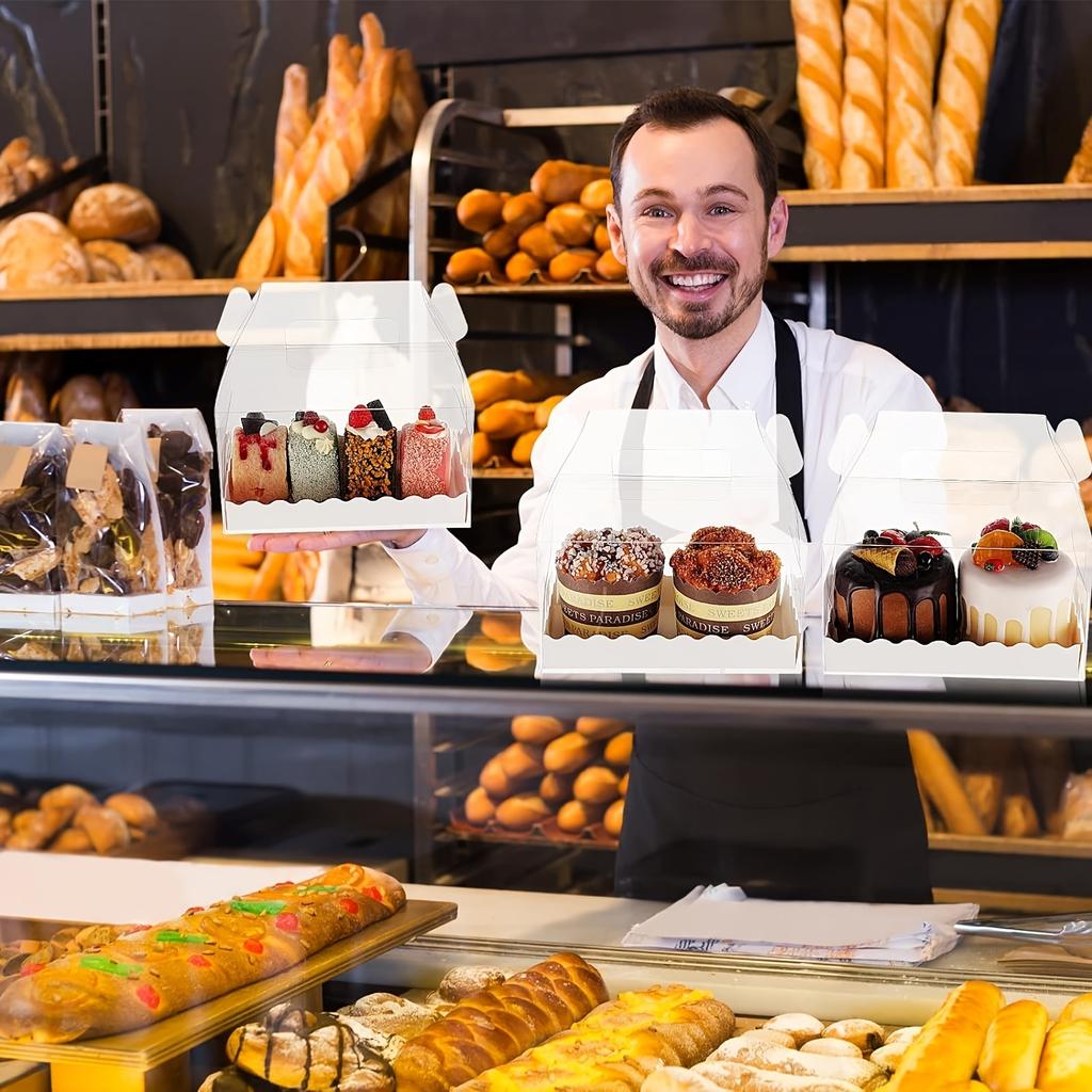 20pcs/Set Transparent Cardboard Cake Candy Gift Box for Birthday Party Pastry Desserts Biscuits Holiday Treats