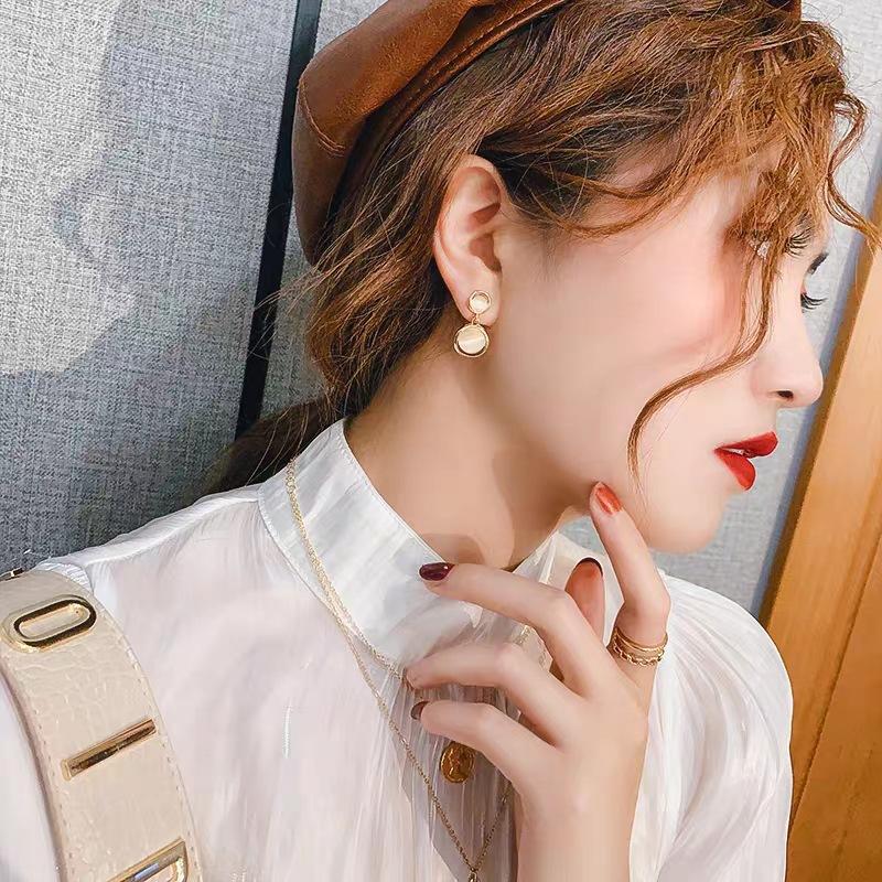 2024 New Luxury Zircon Water Drop Earrings for Women Korean Fashion Rhinestone Opal Earring Jewelry Gift Wholesale