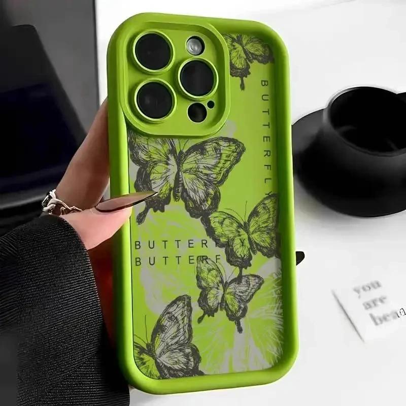 Liquid Silicone Case For iPhone 11 Funda iPhone 15 11 12 13 14 Pro Max XR XSMax 7 8 Plus SE 2020 2022 Lens Protection Soft Cover
