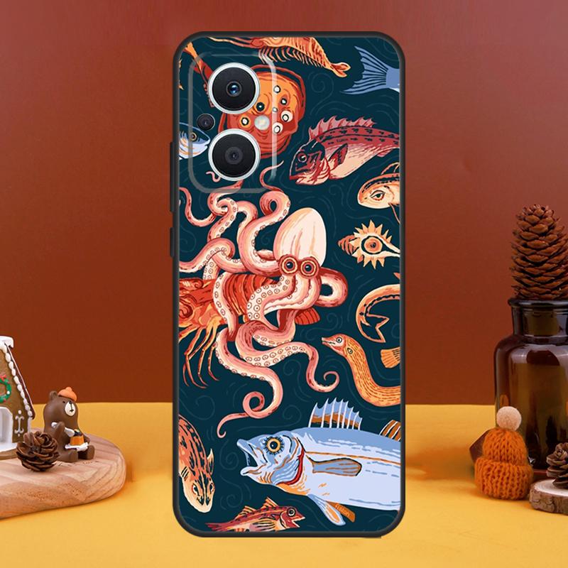 Marine Life Ocean Octopus Case For OPPO Reno 10 Pro 11 F 4 5 6 7 8 Lite 4Z 5Z 8T OPPO Find X5 X2 X3 Lite X6 Pro Cover
