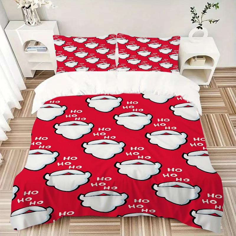 3pcs Bedding Set Christmas Santa Includes 1 Comforter + 2 Pillowcases, Without Pillow Inserts, Soft Comfortable, Lightweight Breathable010