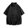 Casual Solid Color Men's Pocket with Zipper Short Sleeved Shirt