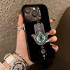 H-Hamsa H-Hand-D  Phone Case For iPhone 17,16,15,14,13,12,11 Plus,Pro Max,XS,Colored Silver Plated Inside Cover