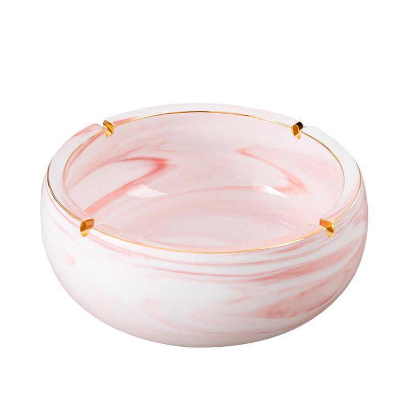 Nordic Retro Ceramic Ashtray - Large, Personalized, Trendy Blue Pink Design for Living Room