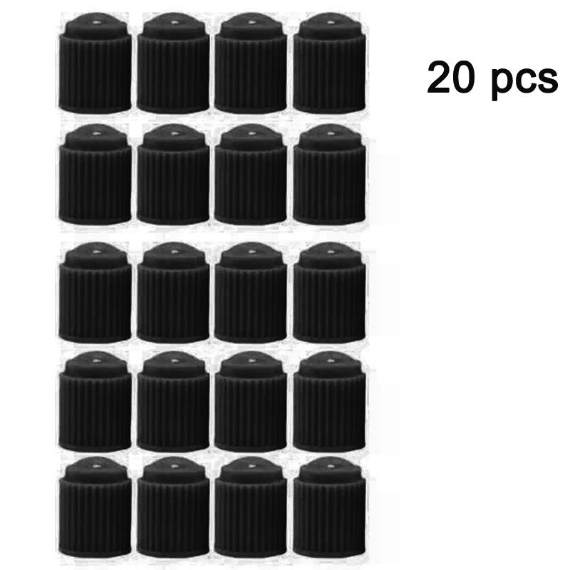 20PCS Car Tire Stem Valve Caps with O Rubber Ring Covers Plastic Black Tyre Valve Caps for Car Auto SUV Bike Bicycle Motorcycles