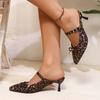 Fashion Women High Heels Sandals Pointed Toe Elegant Shoes for Women Fashion Designer Shoes Trend 2024 Party Leopard Print Sandals