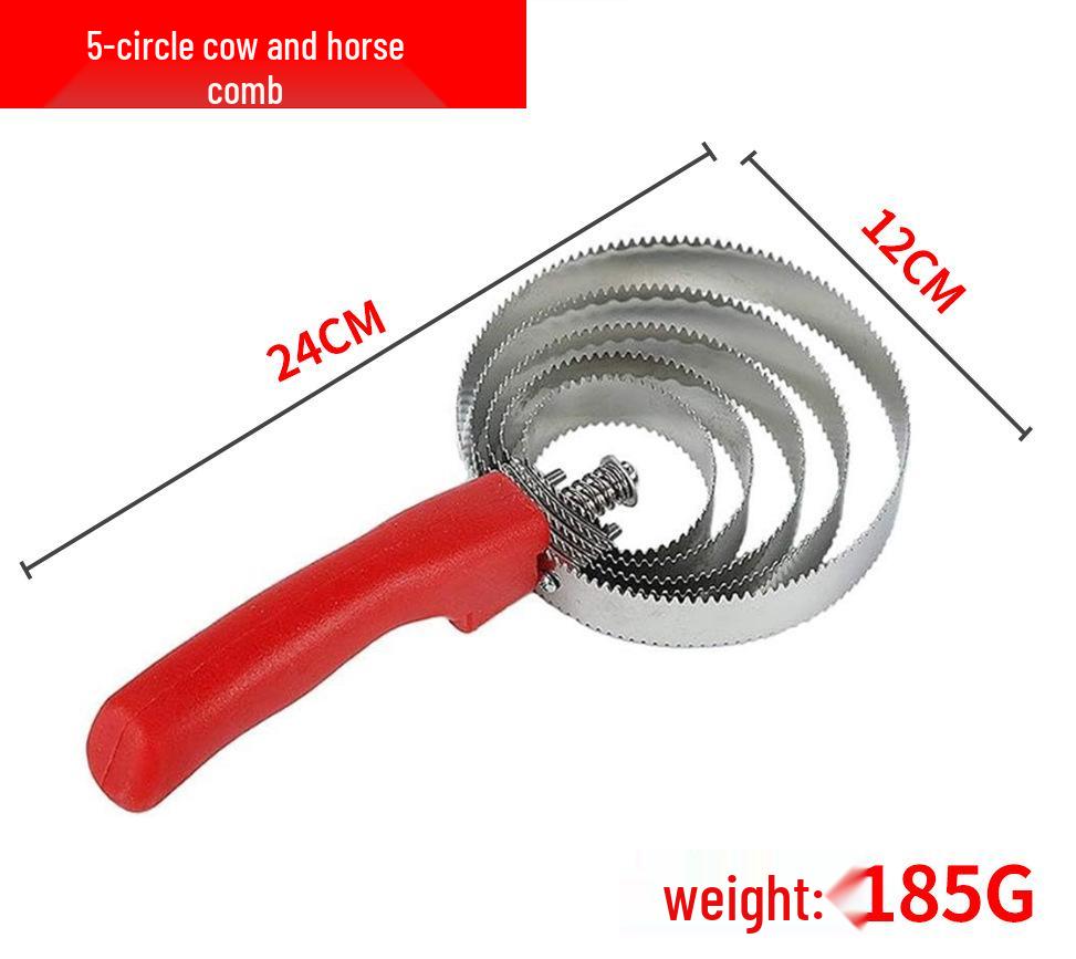 Stainless Steel Multi-Circle Comb & Sweat Scraper for Cows & Horses - Hair & Itch Relief Rake