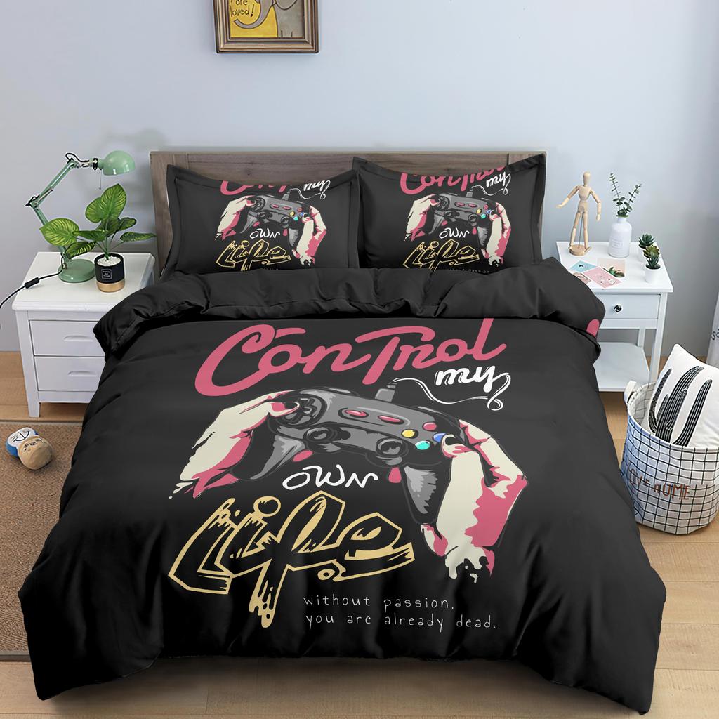 Gamepad Polyester Duvet Cover Set Colourful Button King Play Gamer Bedding Set Kid Teen Man Video Game For Child Game Room Decor